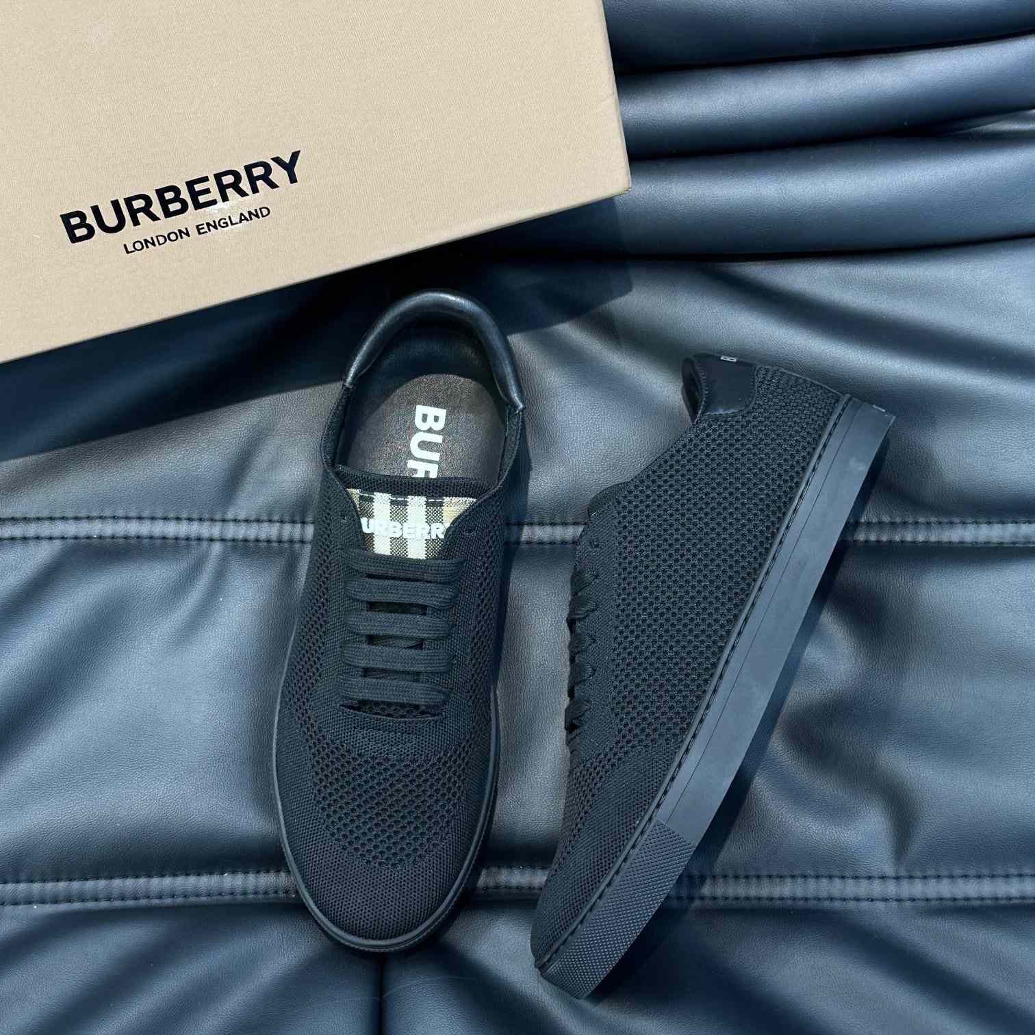 Burberry Nylon, Leather And Cotton Sneakers - PerfectKickZ