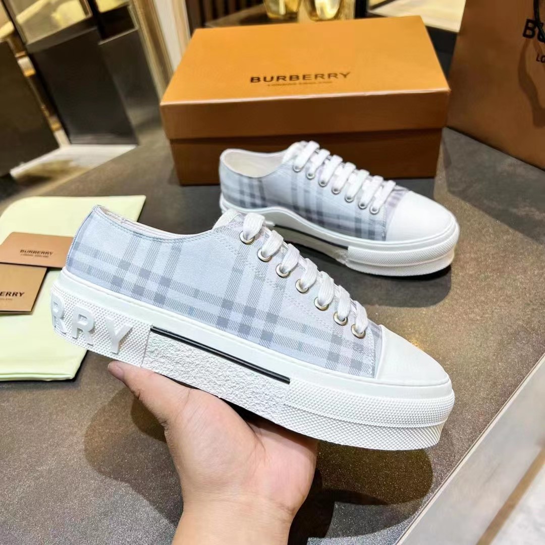 Burberry Check Cotton Sneakers - PerfectKickZ