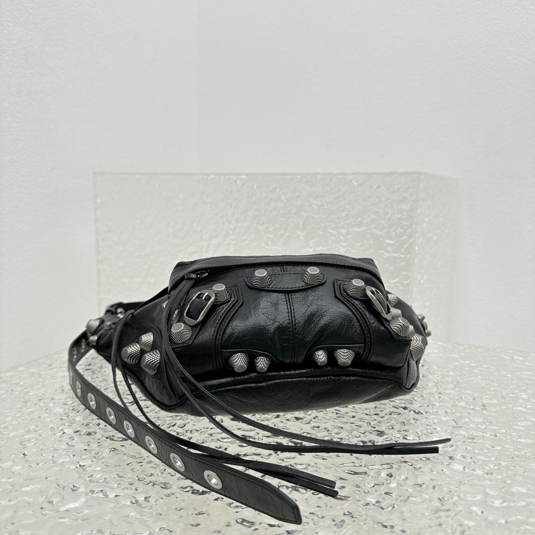 Balenciaga Men's Black Le Cagole Leather Belt Bag  ( 20cm*42cm*18cm) - PerfectKickZ
