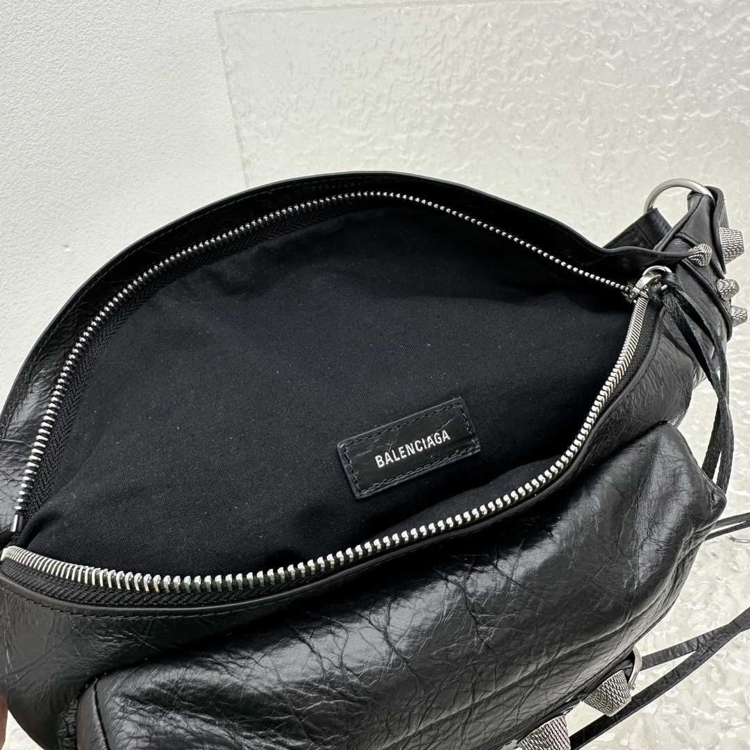 Balenciaga Men's Black Le Cagole Leather Belt Bag  ( 20cm*42cm*18cm) - PerfectKickZ