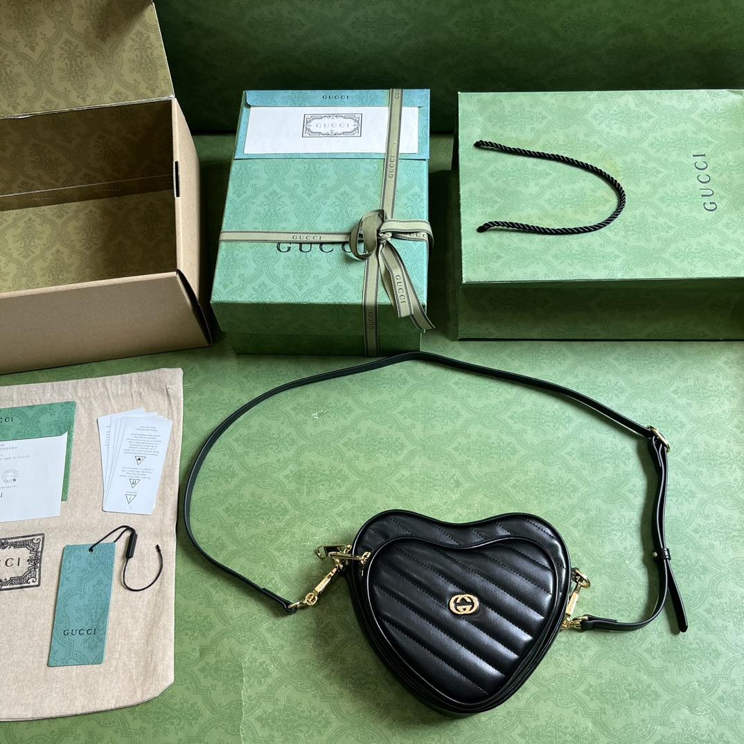 Gucci Interlocking G Mini Heart Shoulder Bag - PerfectKickZ