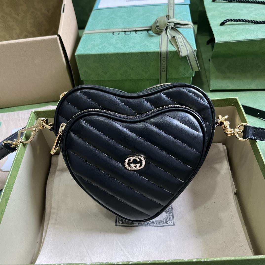 Gucci Interlocking G Mini Heart Shoulder Bag - PerfectKickZ