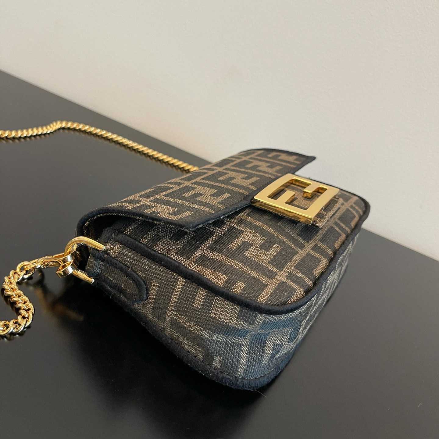 Fendi Baguette Mini Jacquard FF Fabric Bag - PerfectKickZ