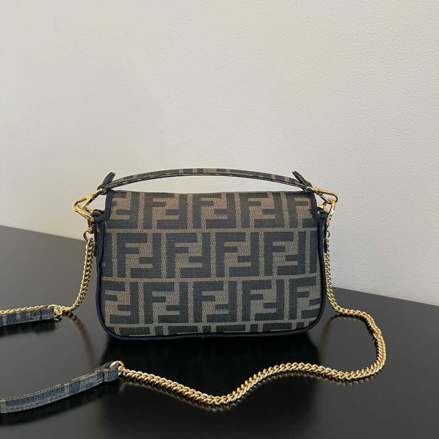 Fendi Baguette Mini Jacquard FF Fabric Bag - 