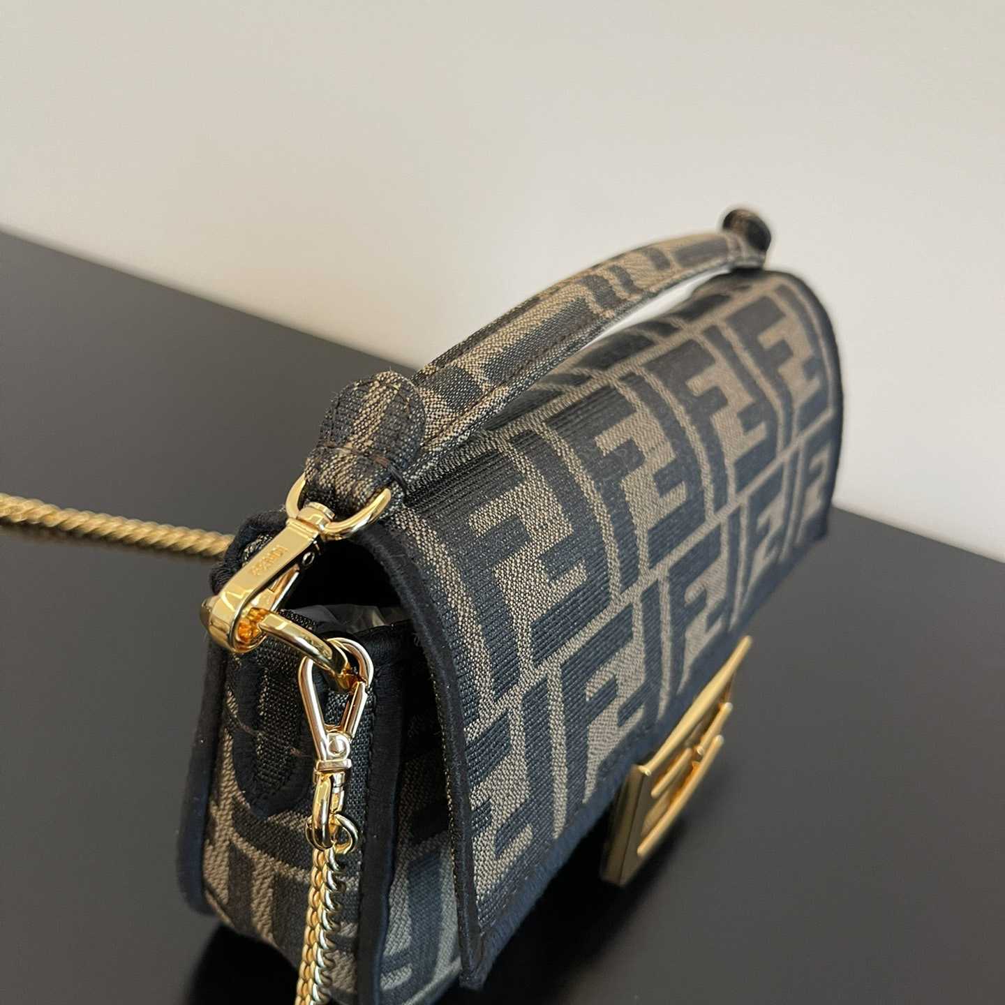 Fendi Baguette Mini Jacquard FF Fabric Bag - 