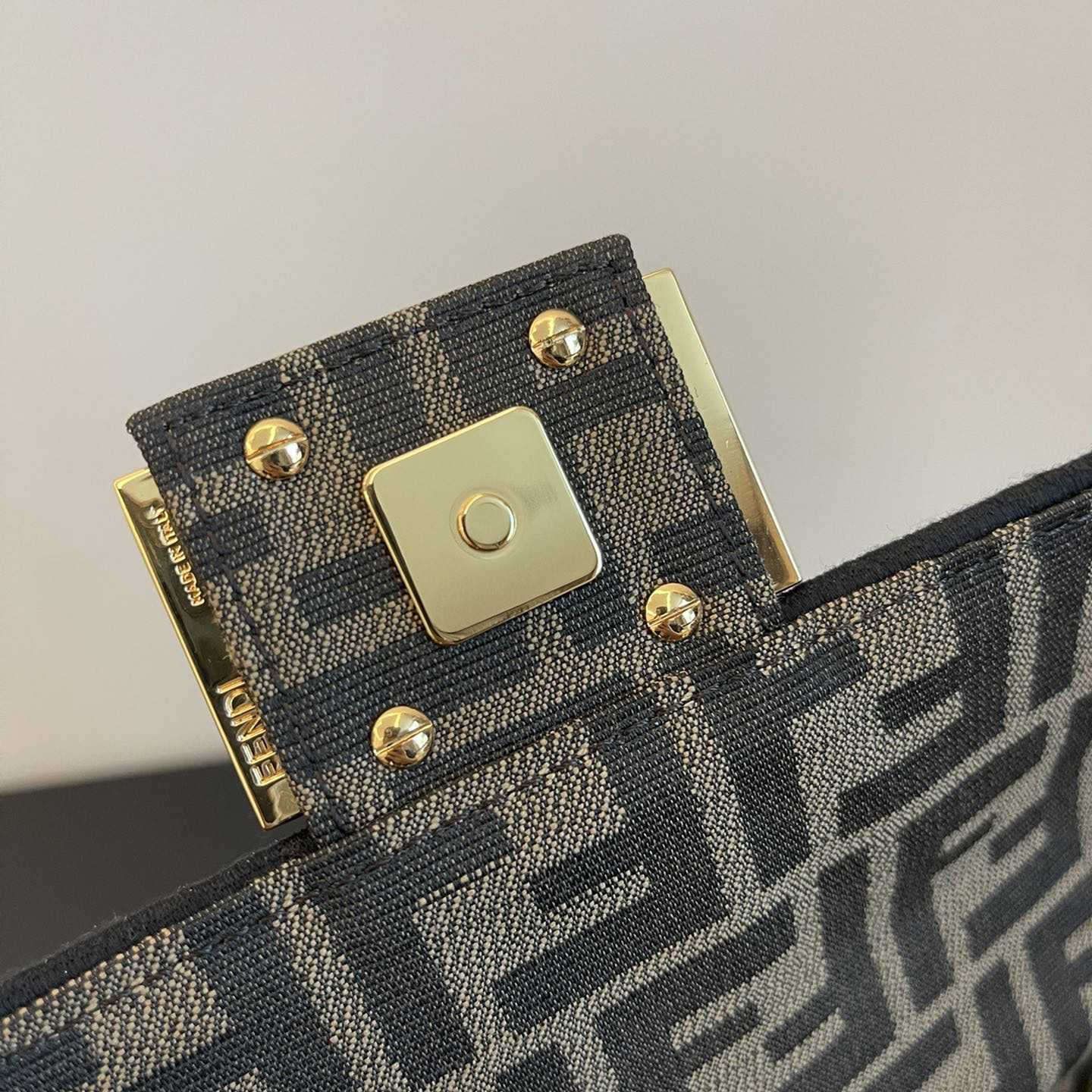 Fendi Baguette Mini Jacquard FF Fabric Bag - 