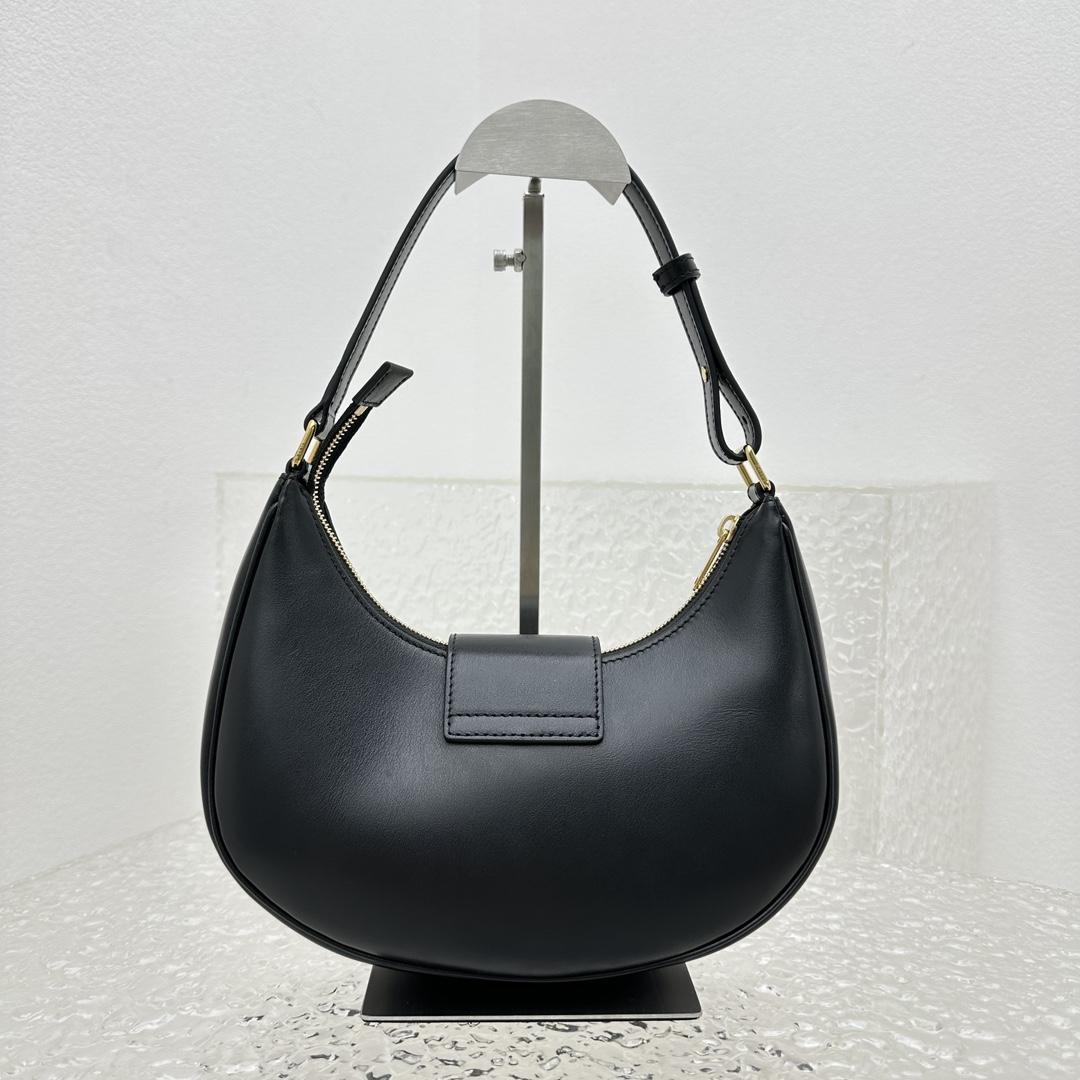 Celine Ava Triomphe Soft Bag In Smooth Calfskin Black - PerfectKickZ