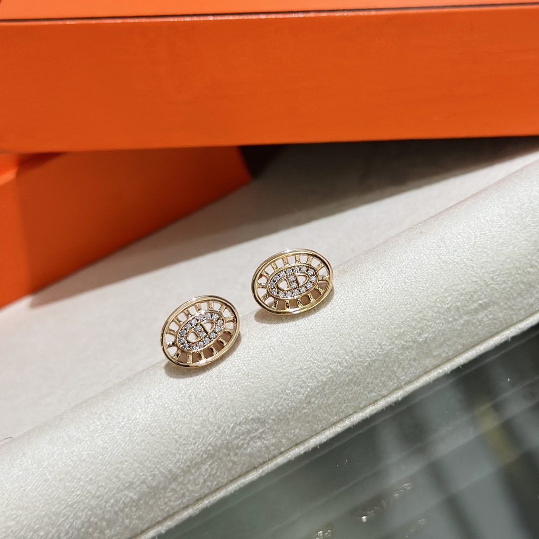 Hermes Chaine D'ancre Divine Stud Earrings - PerfectKickZ