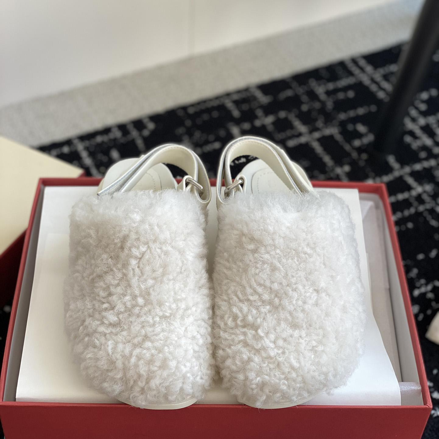 Marni White Shearling Sabot - PerfectKickZ