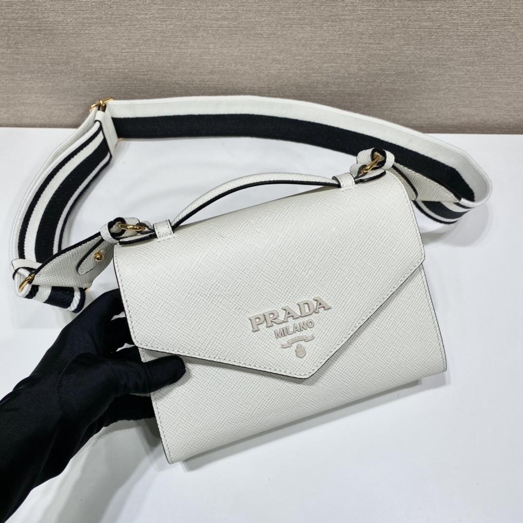 Prada Monochrome Saffiano And Leather Bag - PerfectKickZ