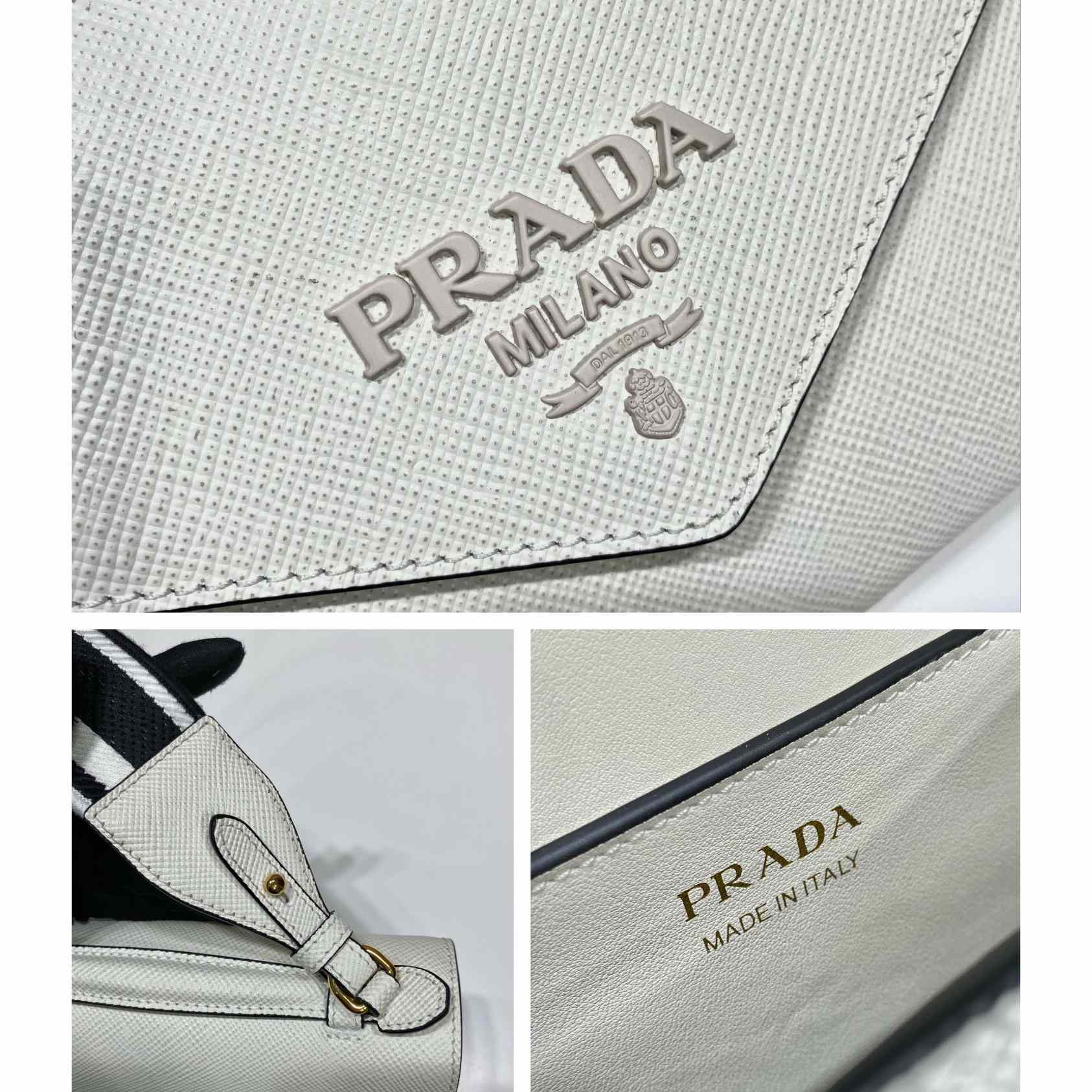Prada Monochrome Saffiano And Leather Bag - PerfectKickZ
