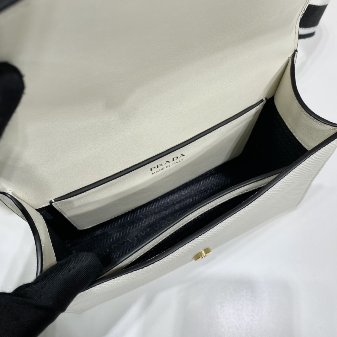 Prada Monochrome Saffiano And Leather Bag - PerfectKickZ