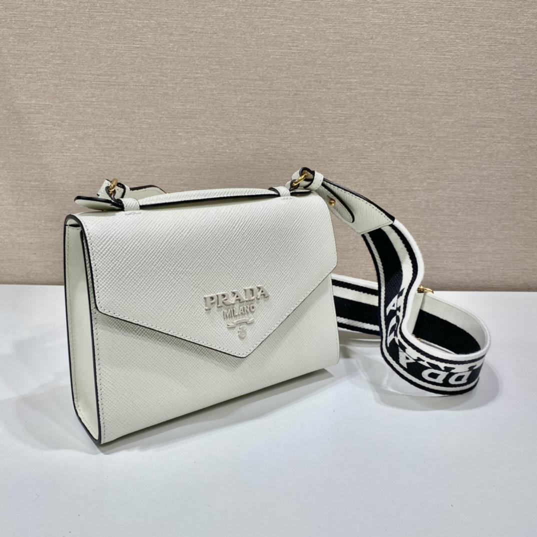 Prada Monochrome Saffiano And Leather Bag - PerfectKickZ