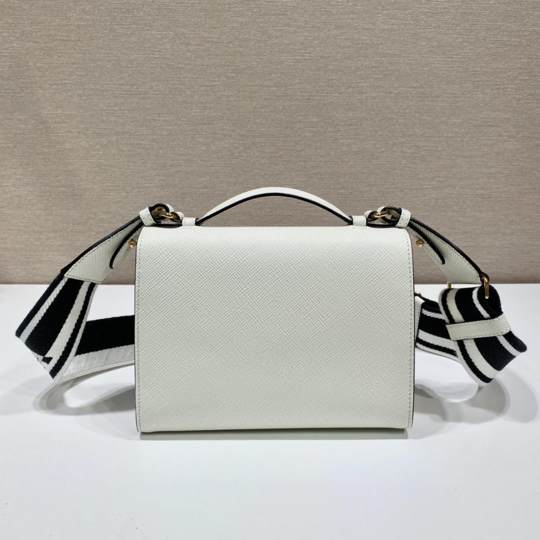 Prada Monochrome Saffiano And Leather Bag - PerfectKickZ