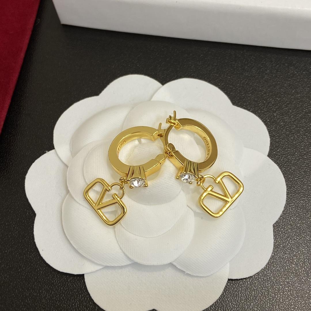 Valenti Garavani VLogo Signature Crystal Earrings - PerfectKickZ