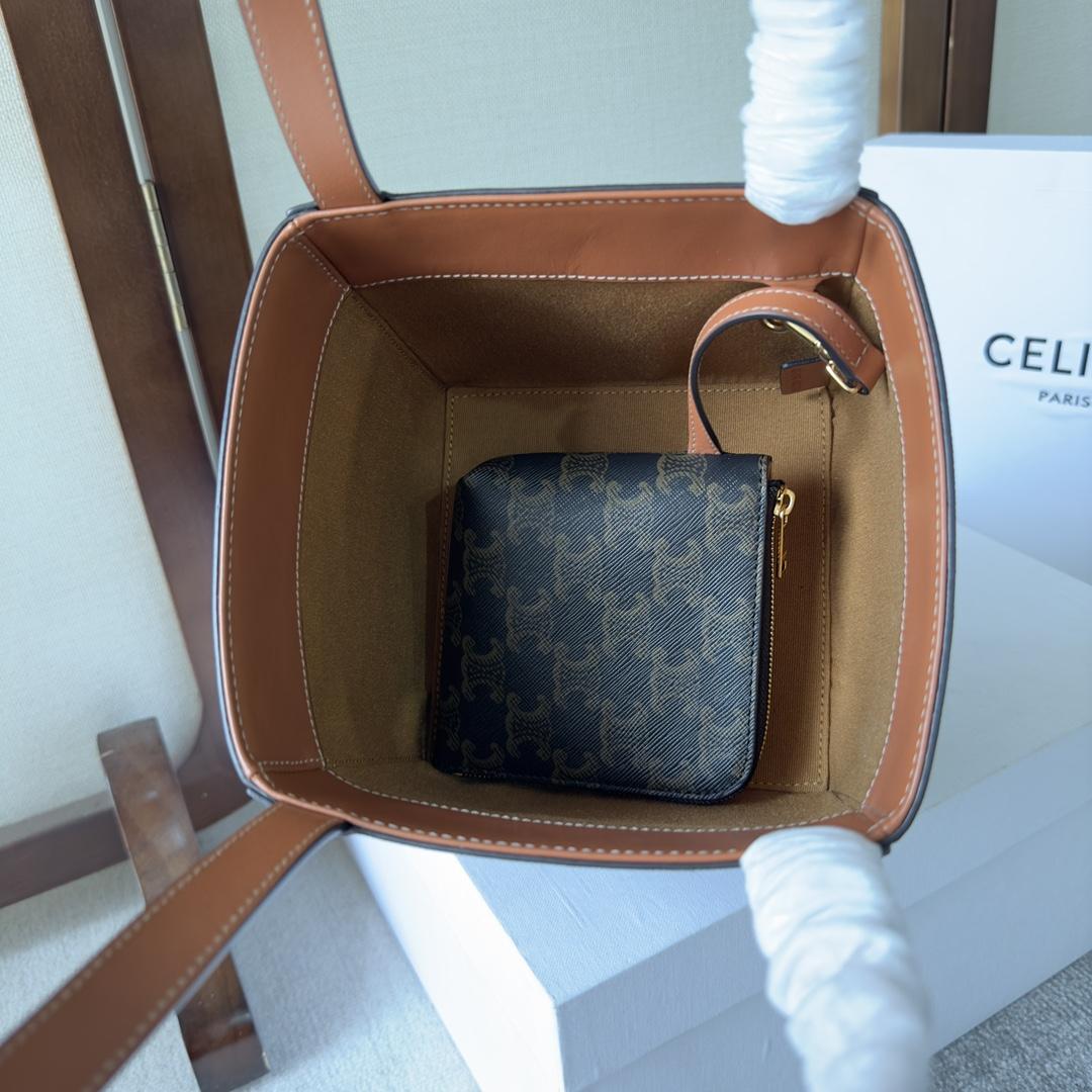 Celine Cube Bag Cuir Triomphe in Triomphe Canvas and Calfskin (15-15-15cm) - PerfectKickZ