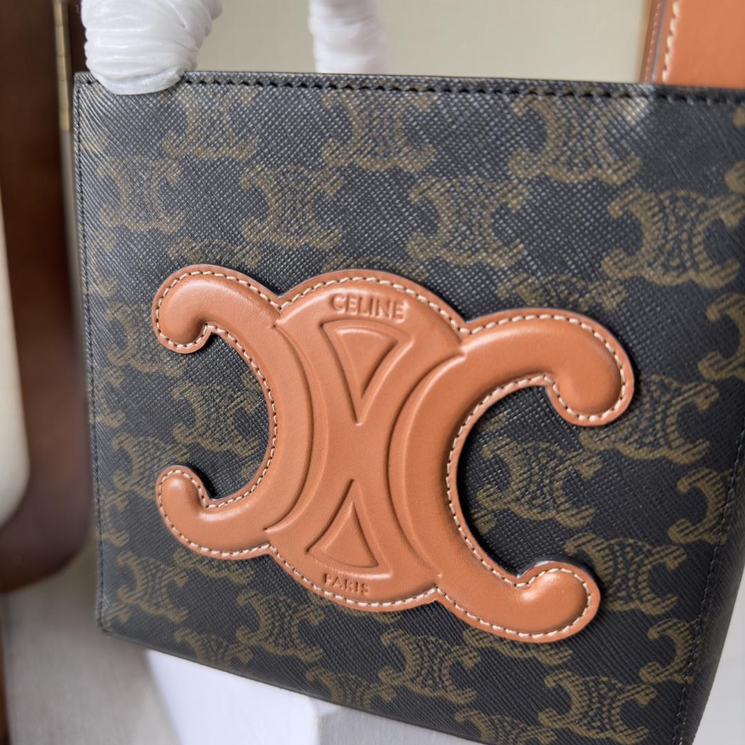 Celine Cube Bag Cuir Triomphe in Triomphe Canvas and Calfskin (15-15-15cm) - PerfectKickZ
