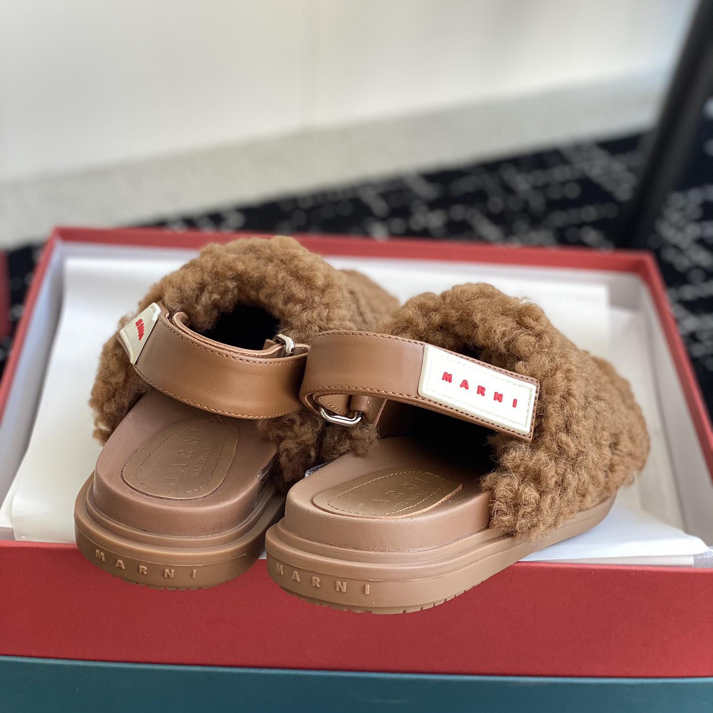 Marni Brown Shearling Sabot - PerfectKickZ