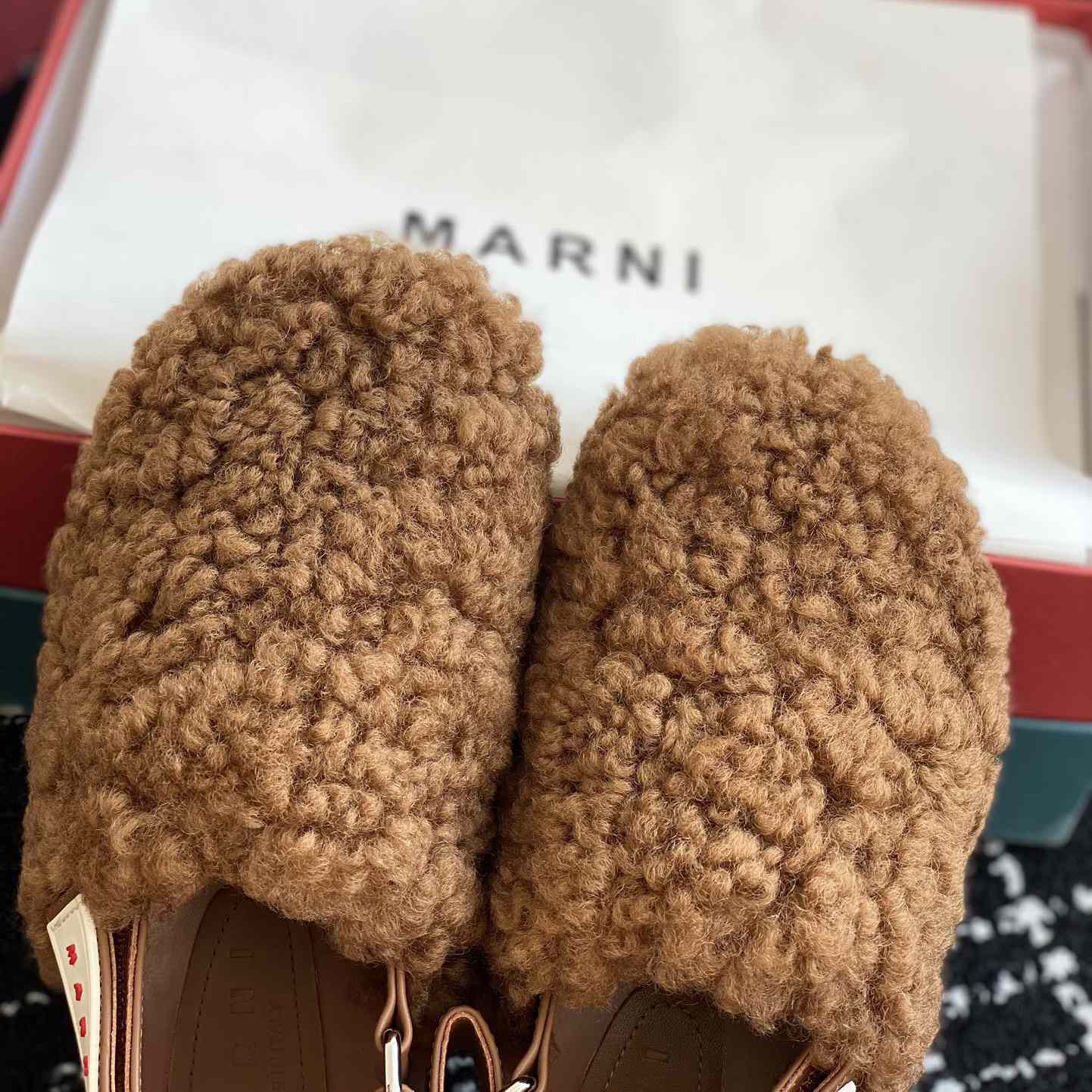 Marni Brown Shearling Sabot - PerfectKickZ