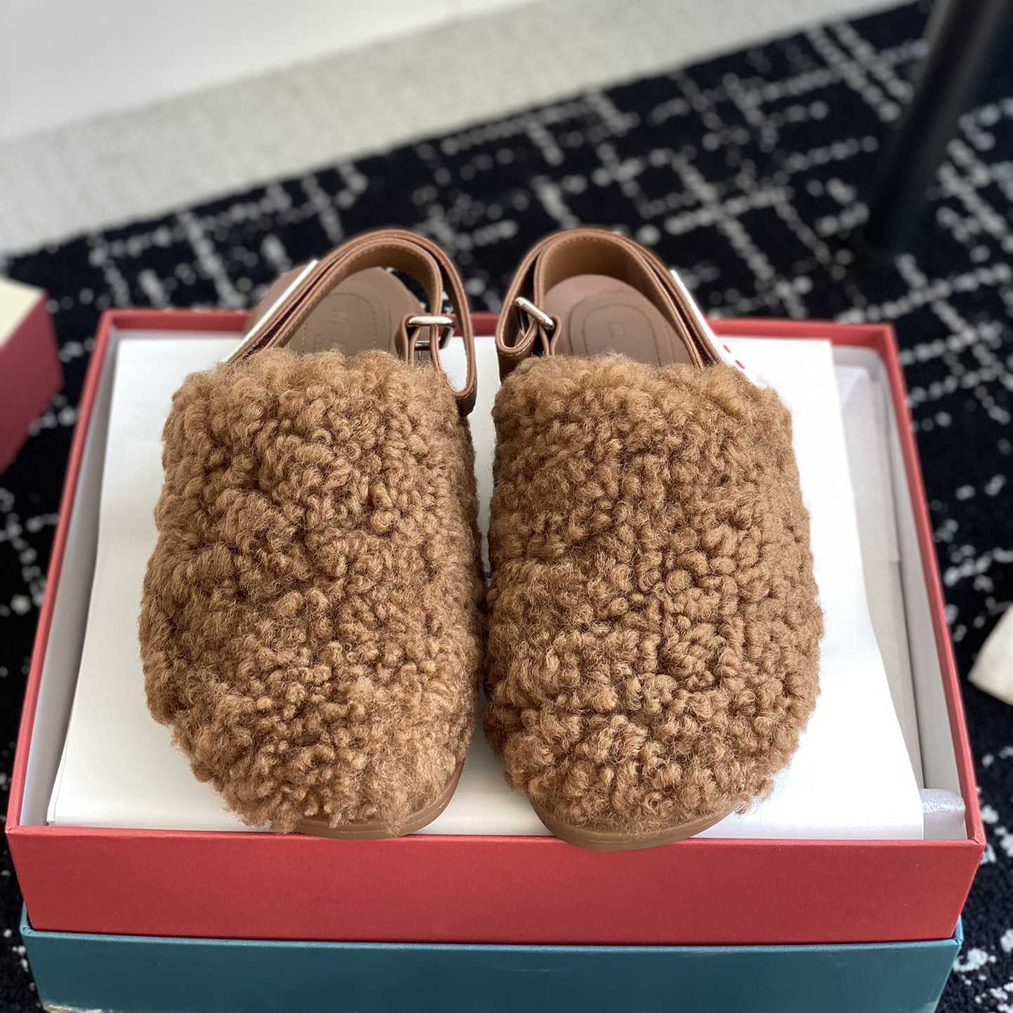 Marni Brown Shearling Sabot - PerfectKickZ