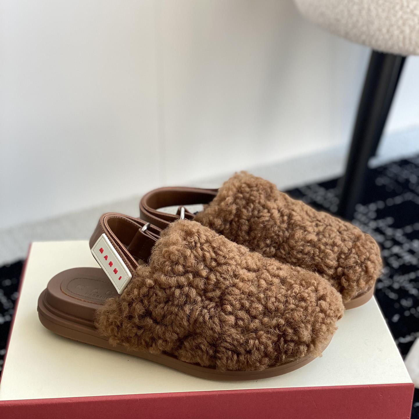 Marni Brown Shearling Sabot - PerfectKickZ