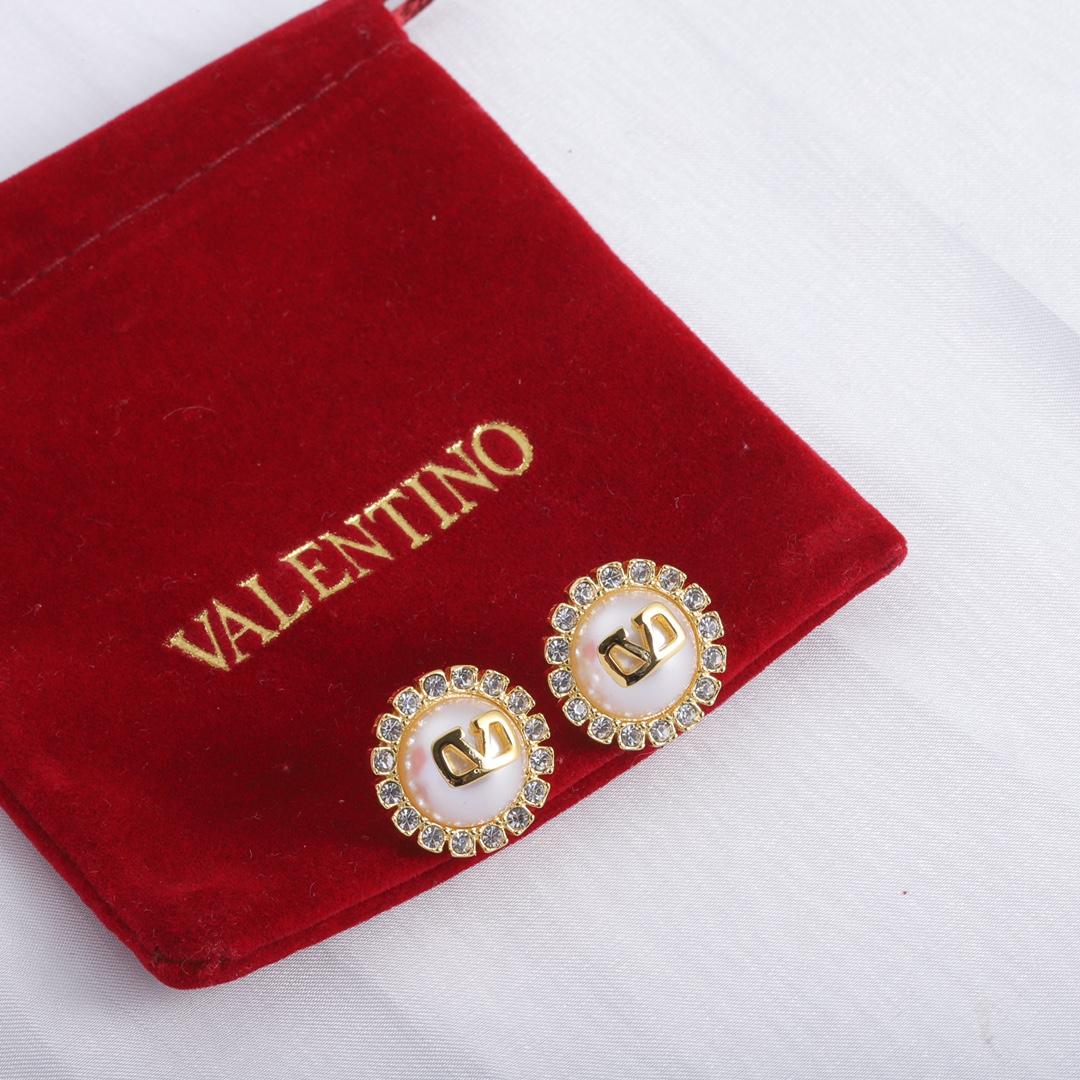 Valenti Garavani VLogo Signature Crystal Stud Earrings - PerfectKickZ