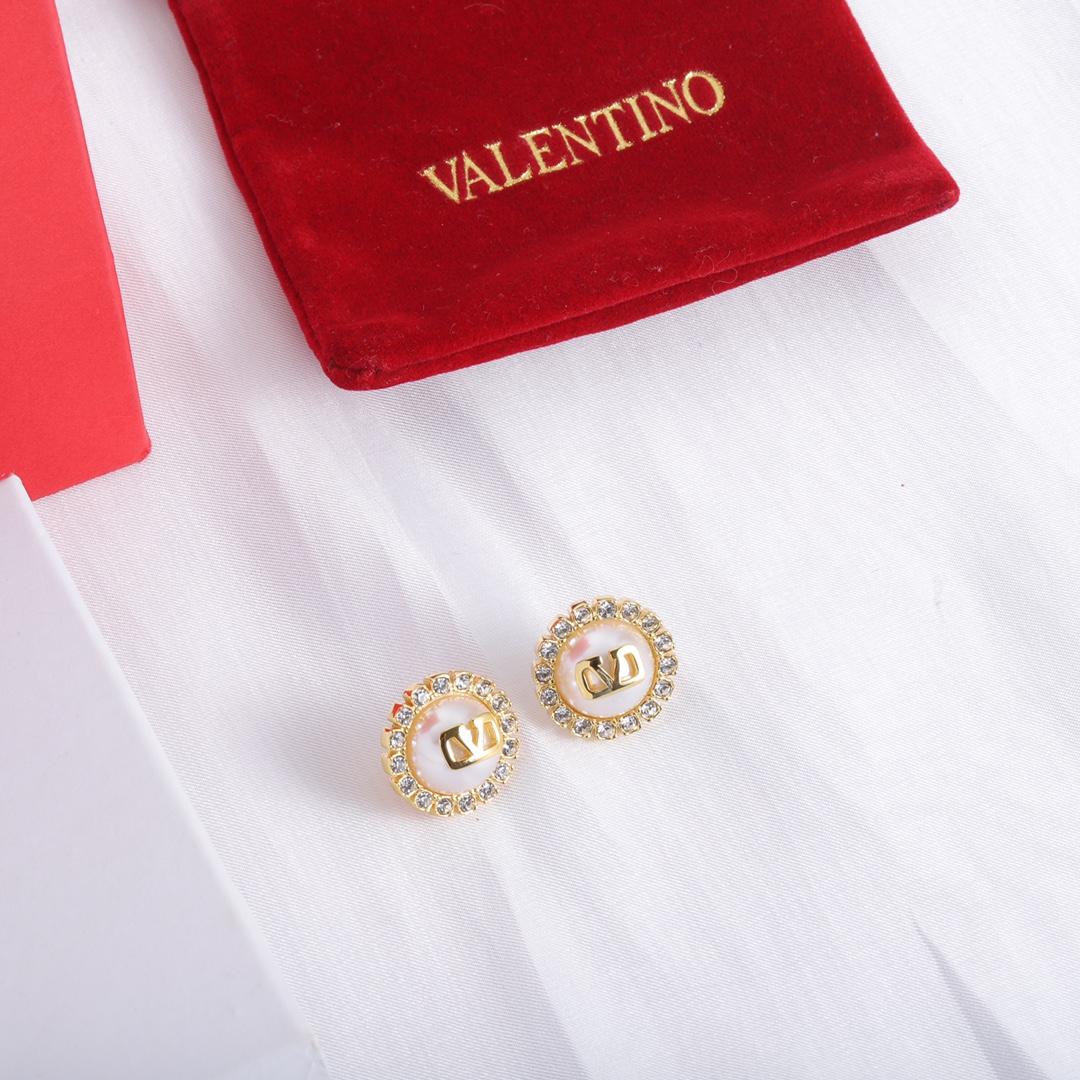 Valenti Garavani VLogo Signature Crystal Stud Earrings - PerfectKickZ