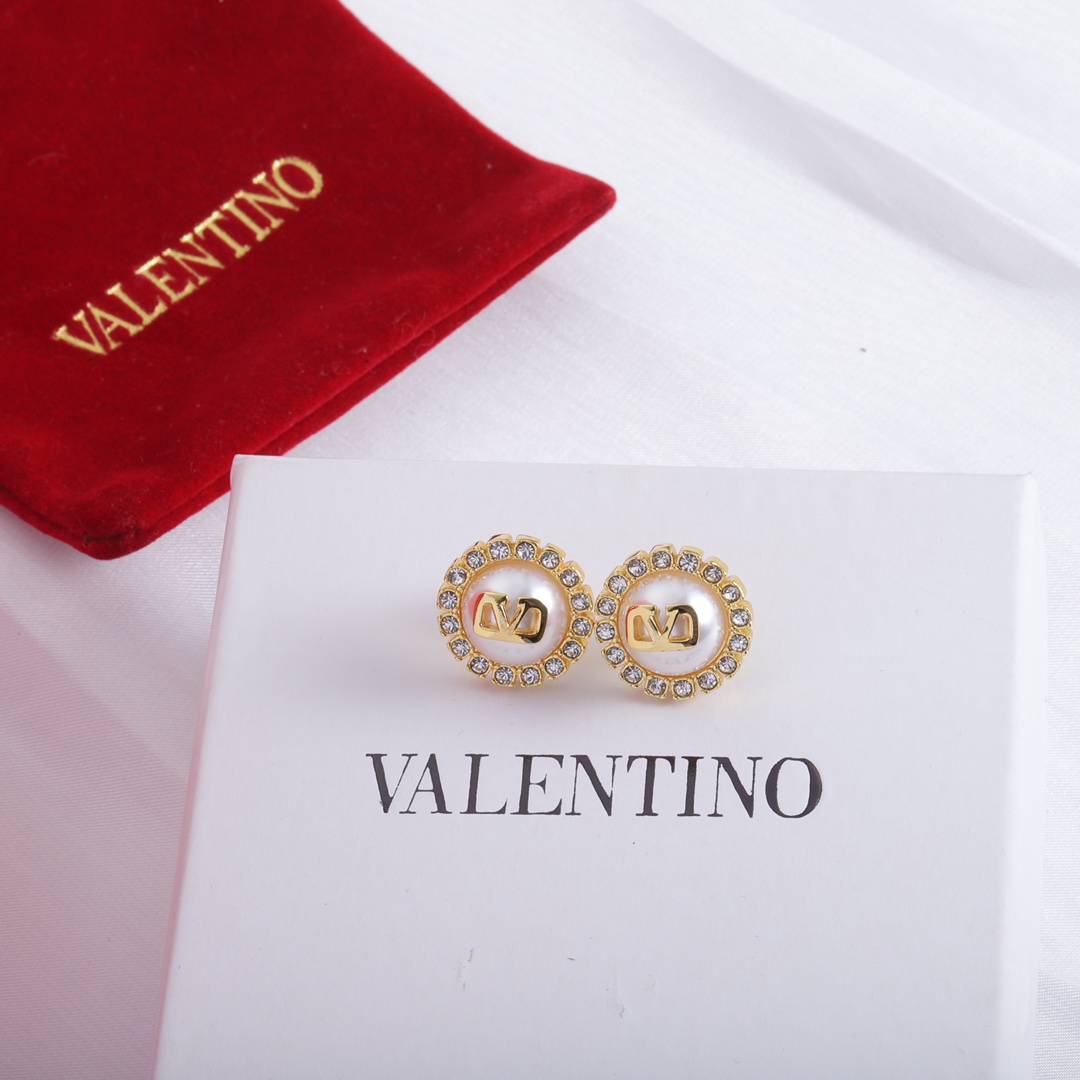 Valenti Garavani VLogo Signature Crystal Stud Earrings - PerfectKickZ