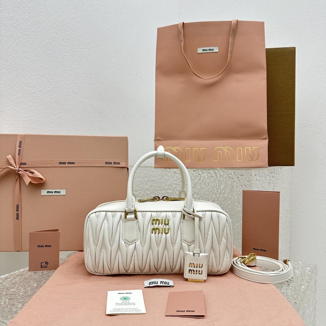 Miu Miu Arcadie Matelassé Nappa Leather Bag - PerfectKickZ
