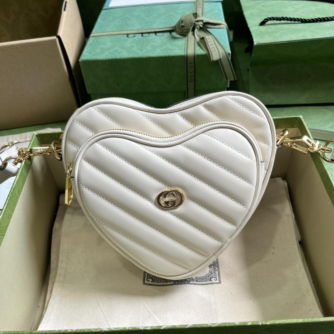 Gucci Interlocking G Mini Heart Shoulder Bag - PerfectKickZ