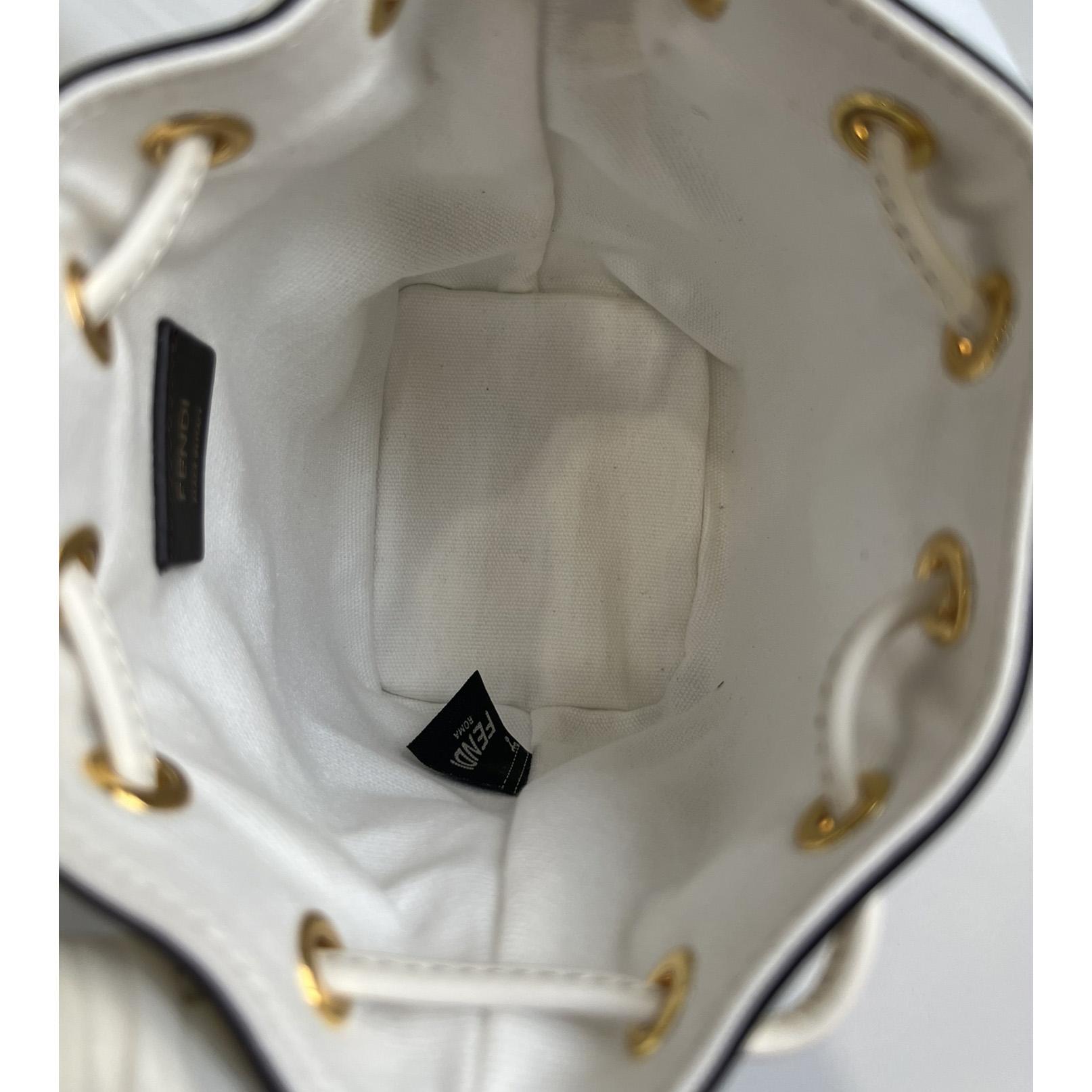 Fendi Mon Tresor White Canvas FF Mini Bag - PerfectKickZ