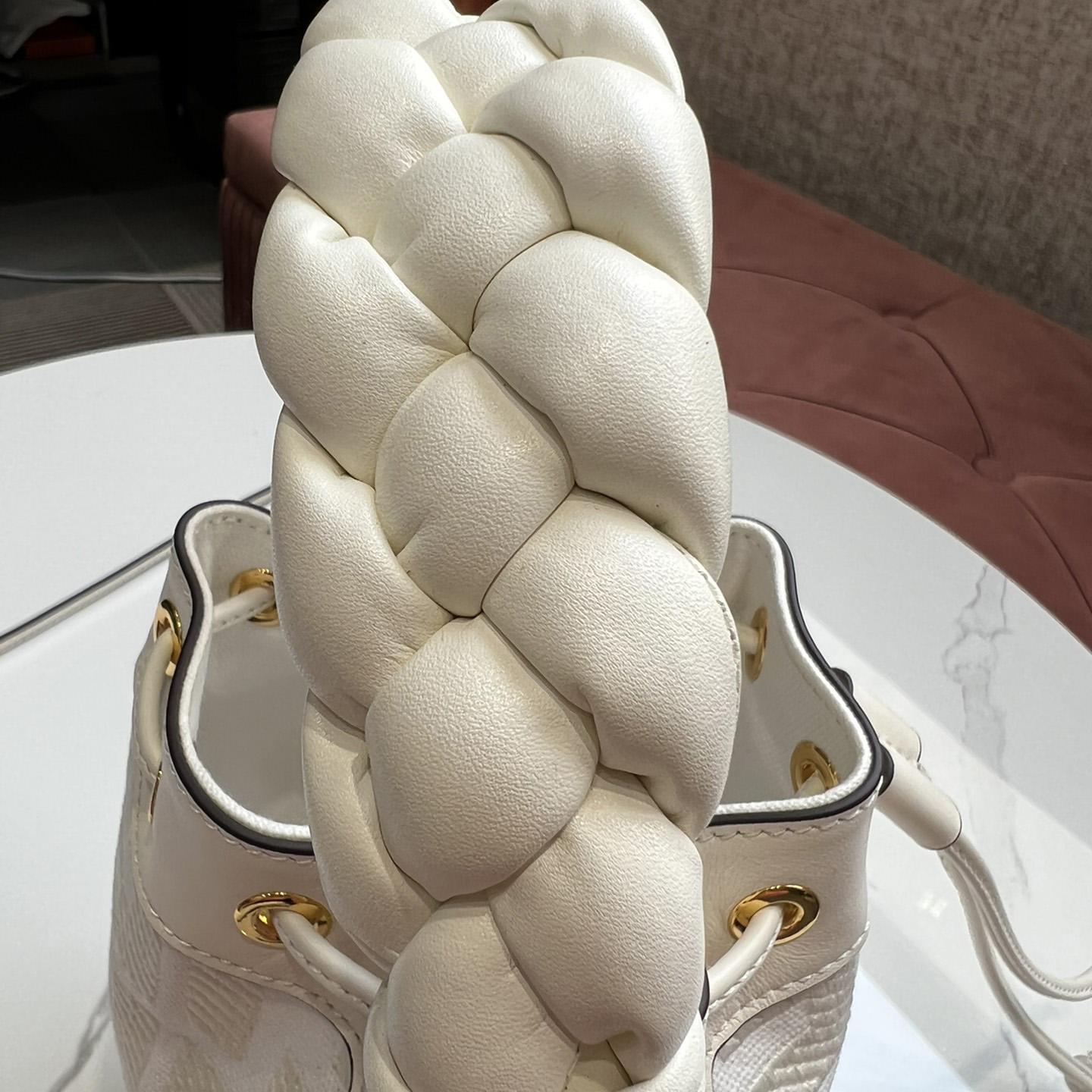 Fendi Mon Tresor White Canvas FF Mini Bag - PerfectKickZ