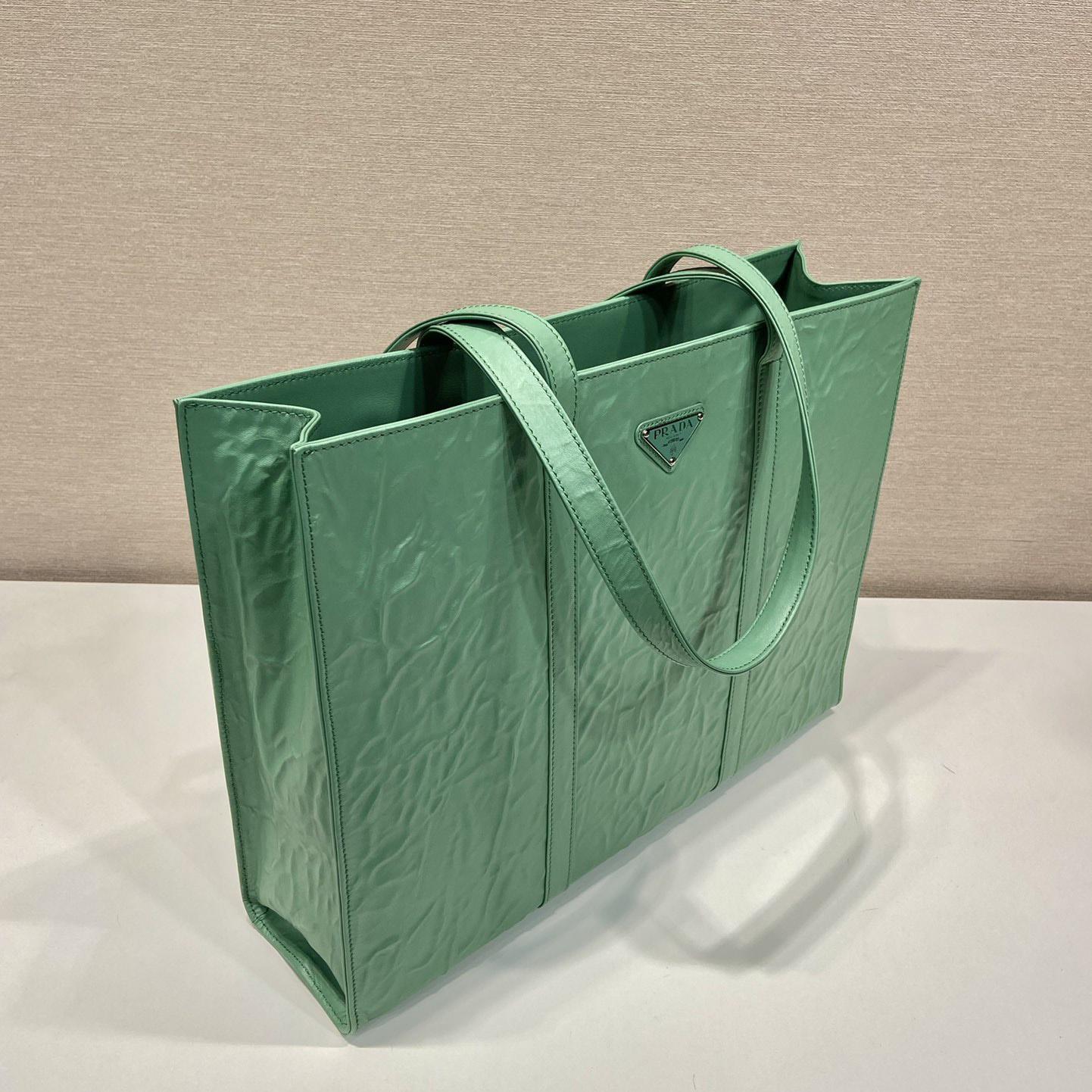 Prada Large Antique Nappa Leather Tote - PerfectKickZ