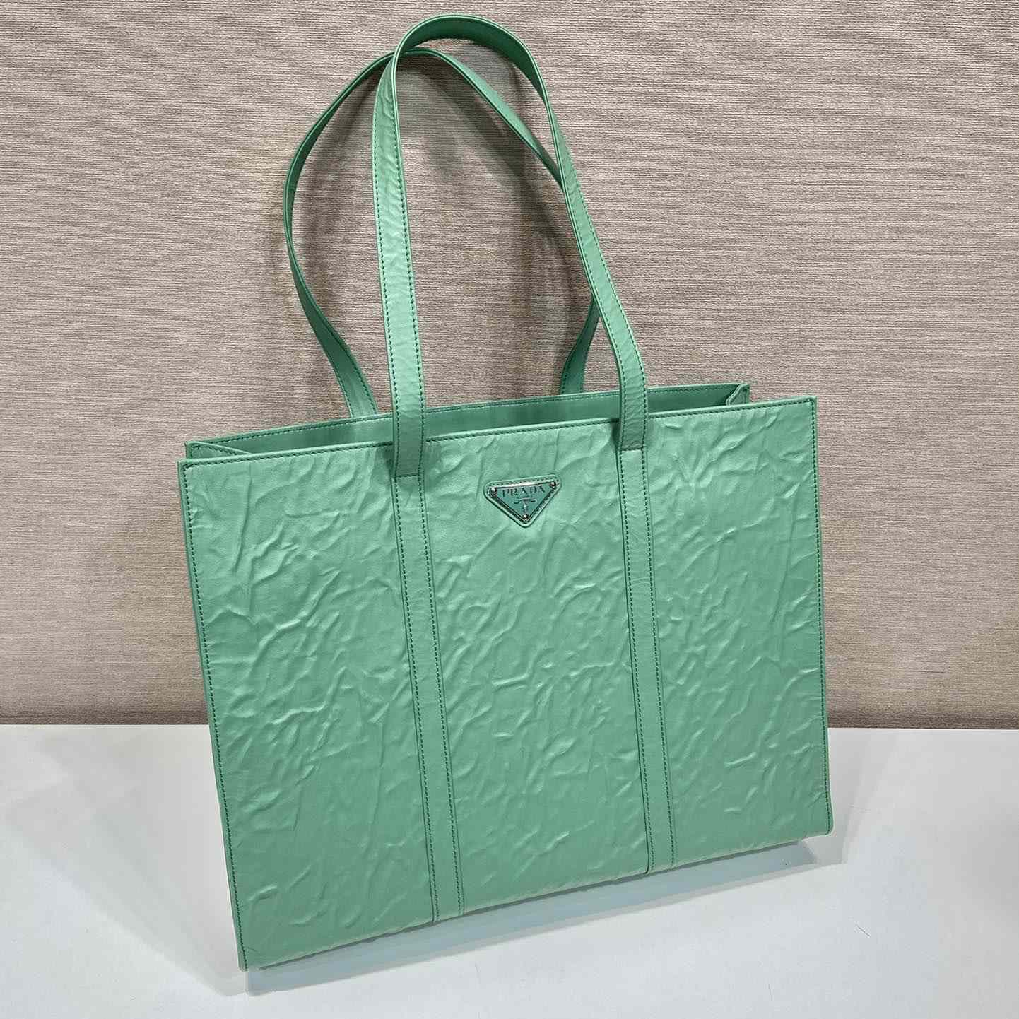 Prada Large Antique Nappa Leather Tote - PerfectKickZ