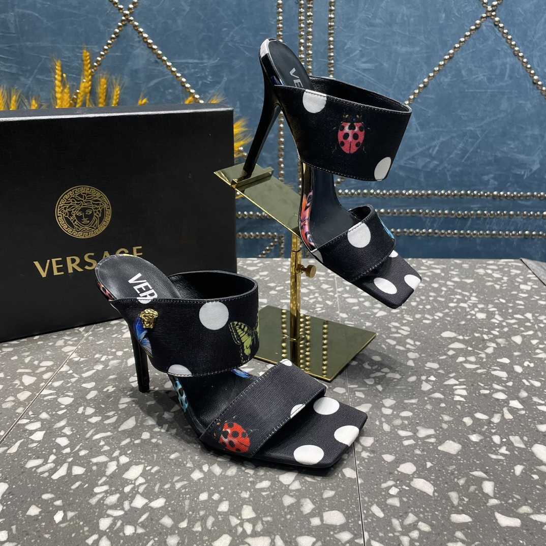 Versace Butterflies Canvas High Heel Mules - PerfectKickZ