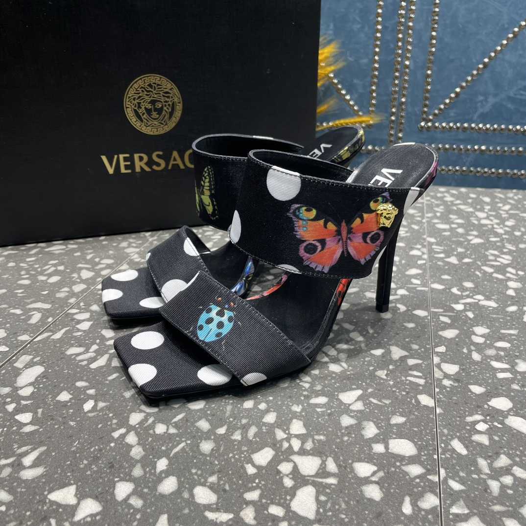 Versace Butterflies Canvas High Heel Mules - PerfectKickZ