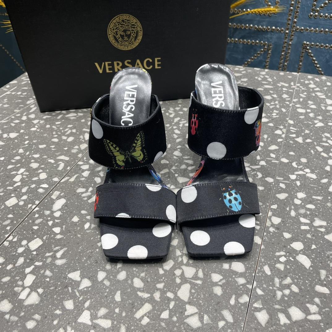 Versace Butterflies Canvas High Heel Mules - PerfectKickZ