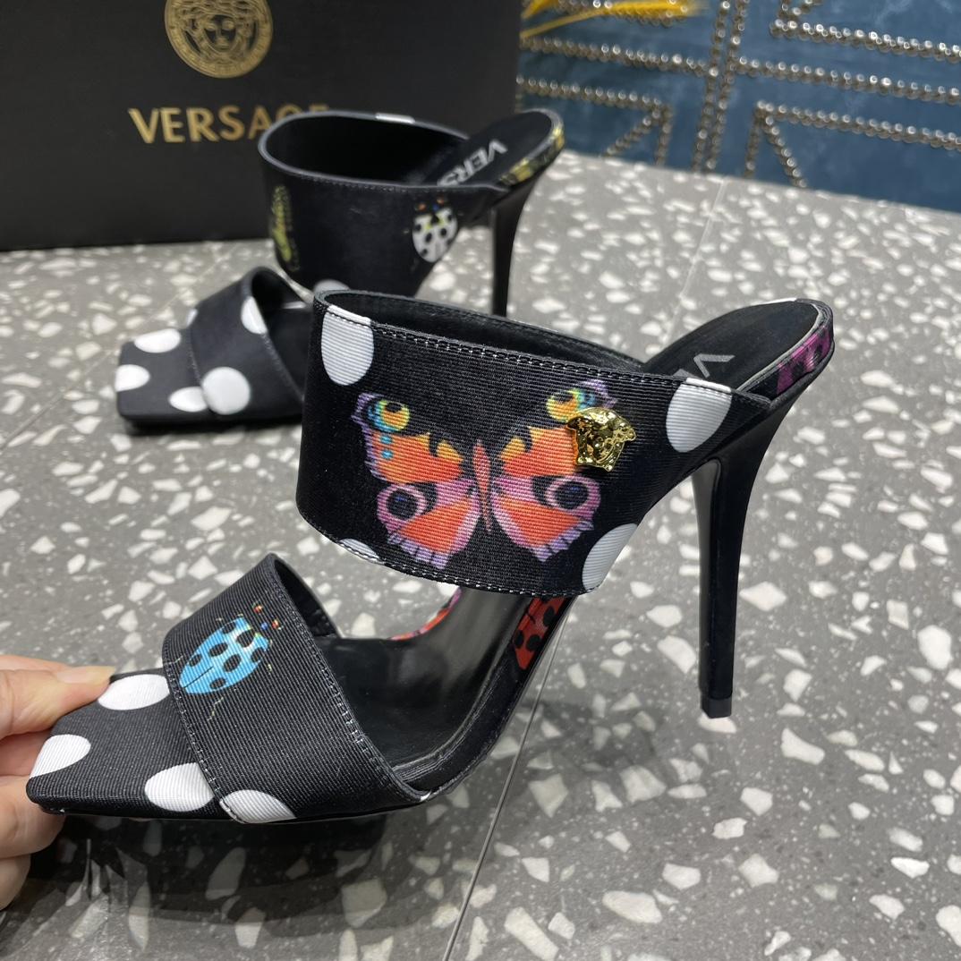 Versace Butterflies Canvas High Heel Mules - PerfectKickZ