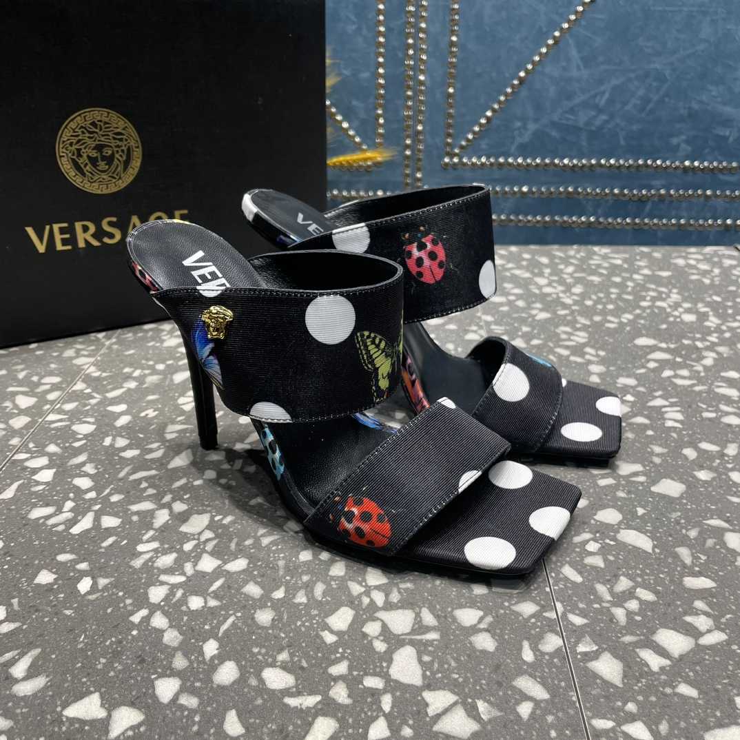 Versace Butterflies Canvas High Heel Mules - PerfectKickZ