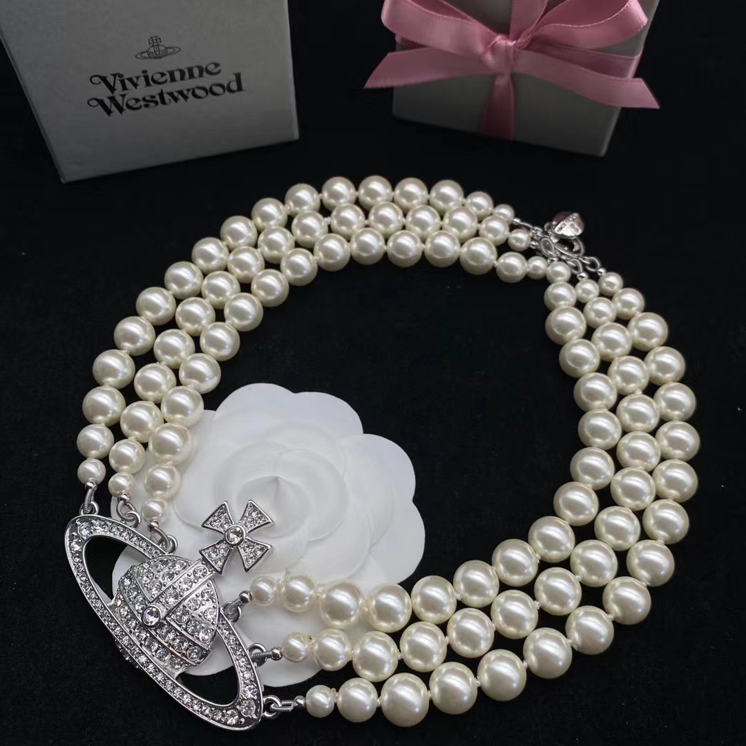 Vivienne Westwood Bas Relief Gold-tone and Faux Pearl Choker - PerfectKickZ