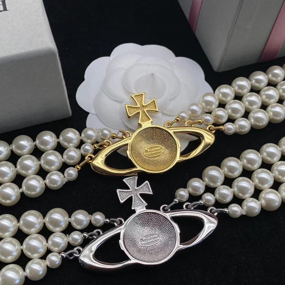 Vivienne Westwood Bas Relief Gold-tone and Faux Pearl Choker - PerfectKickZ