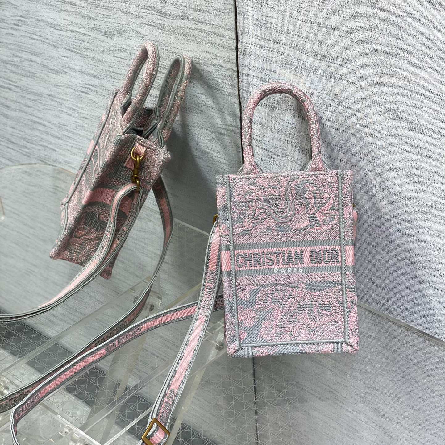 Dior Mini Dior Book Tote Phone Bag - PerfectKickZ