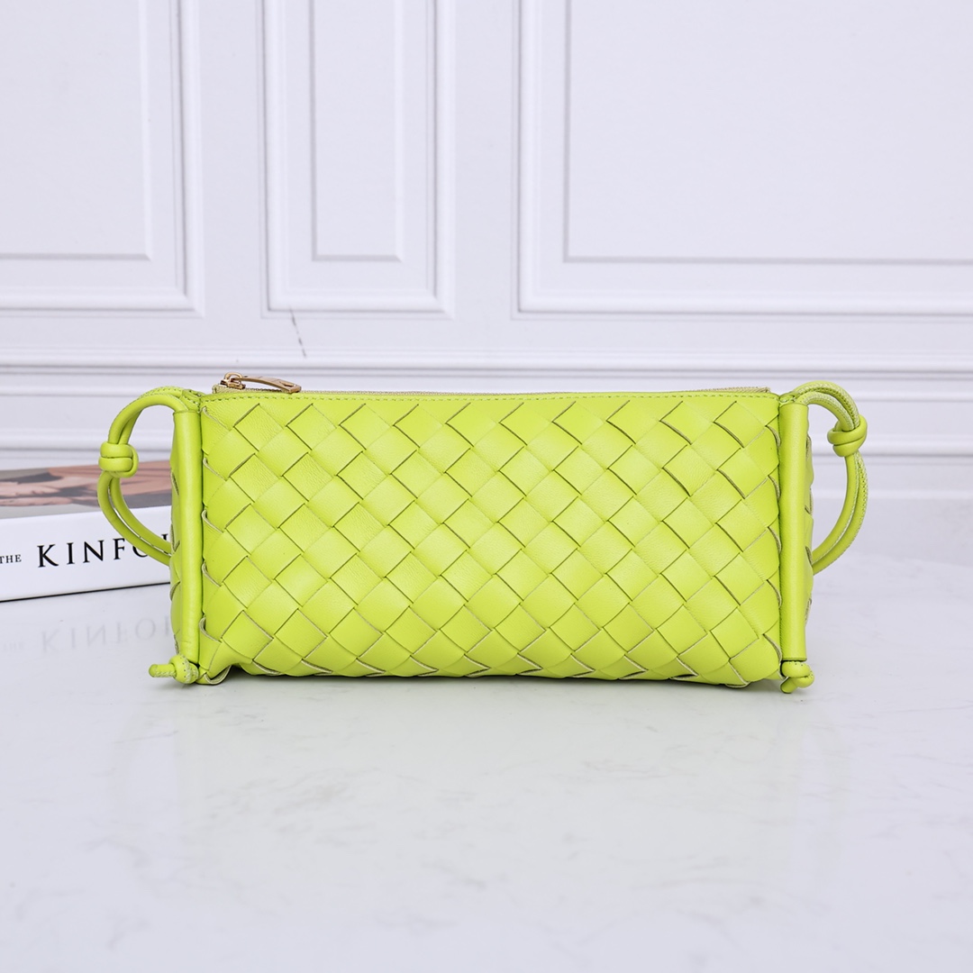 Bottega Veneta Intrecciato Napa Zip Shoulder Bag (25*12*11CM) - PerfectKickZ
