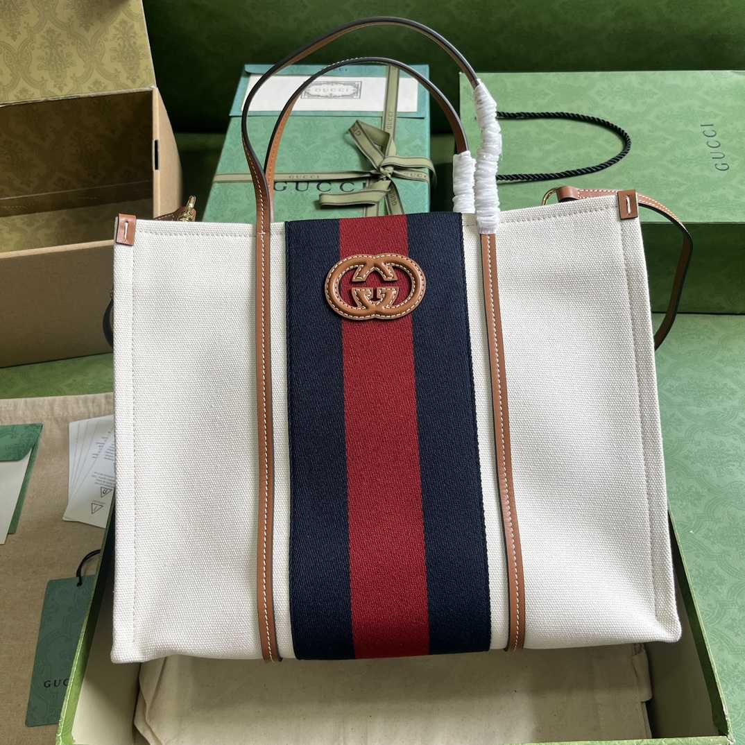 Gucci Medium Interlocking G Tote Bag (28x 34x 18.5cm) - PerfectKickZ