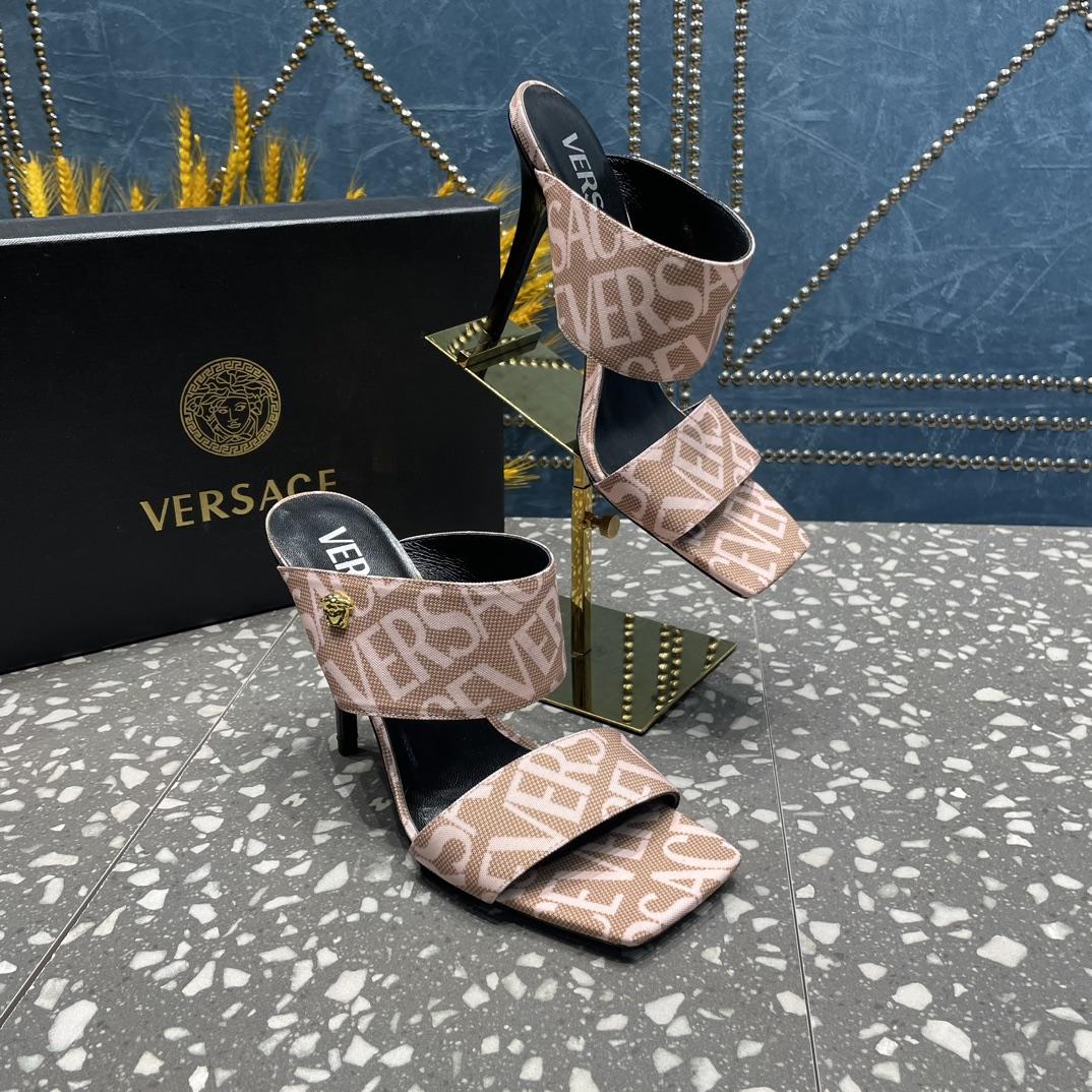 Versace Allover High Heel Mules - PerfectKickZ