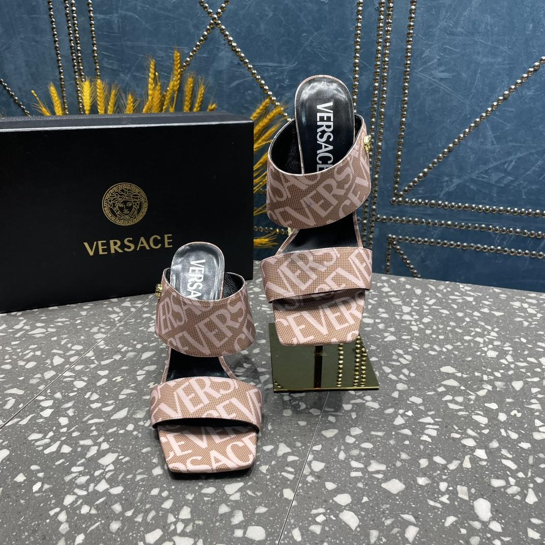 Versace Allover High Heel Mules - PerfectKickZ