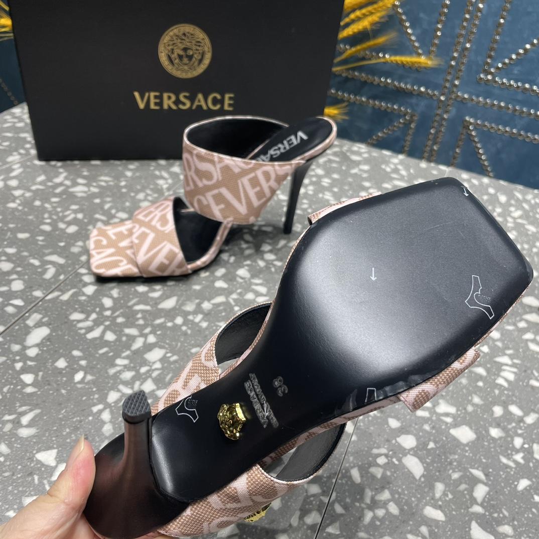 Versace Allover High Heel Mules - PerfectKickZ
