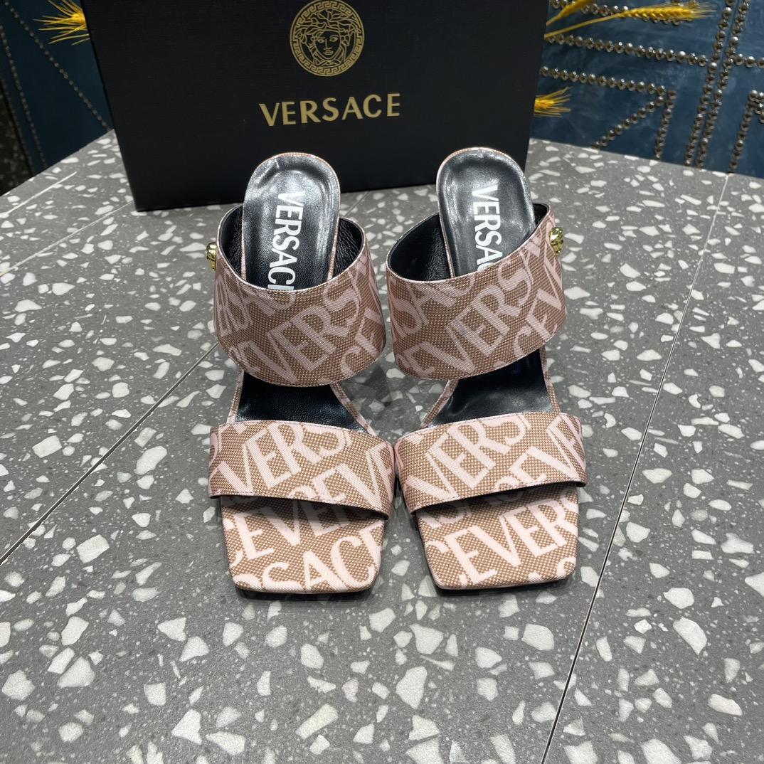 Versace Allover High Heel Mules - PerfectKickZ
