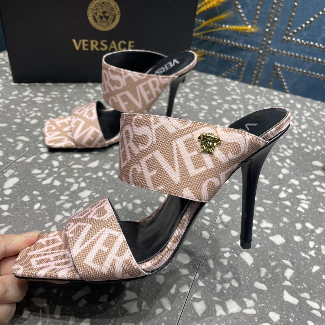 Versace Allover High Heel Mules - PerfectKickZ