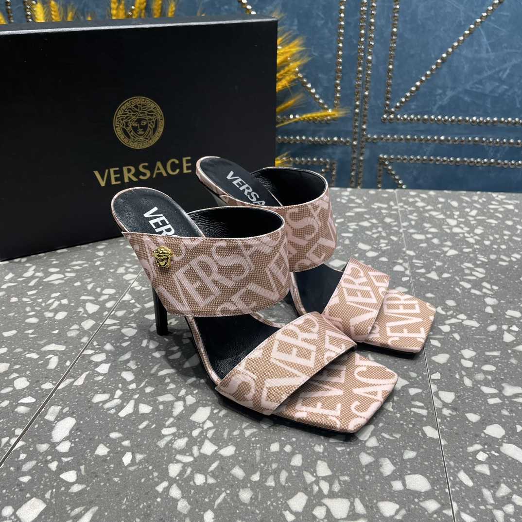 Versace Allover High Heel Mules - PerfectKickZ